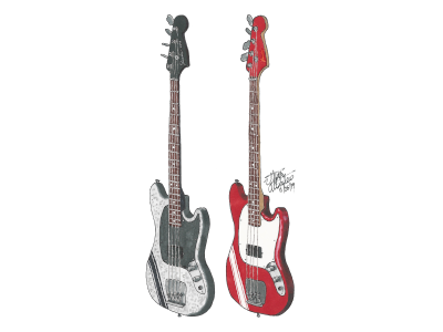 Mikey Way’s Mustang Basses from Danger Days